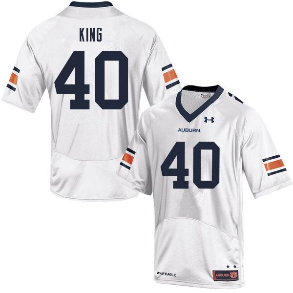 Men's Auburn Tigers #40 Landen King White 2021 College Stitched Football Jersey